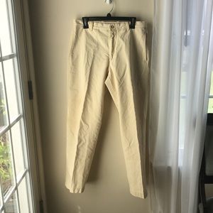 J.CREW Pale Yellow “Broken In” 100% Cotton Chino Pants